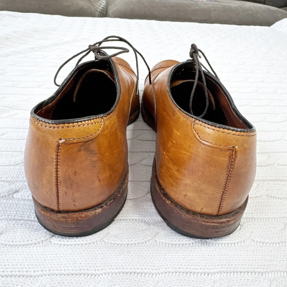 Brooks Brothers Mens 10 D Tan Leather Cap Toe Oxford‎ Dress Shoes Made in USA